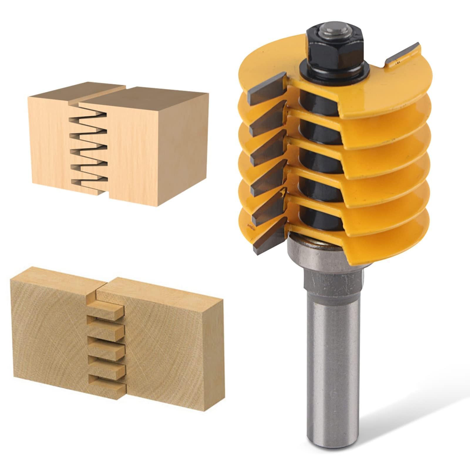 Broca de enrutador para juntas de dedos de 1/2 pulgada, cortador de fresado de dedos para carpintería, Broca reversible para juntas de pegamento para dedos, herramienta para trabajar la madera