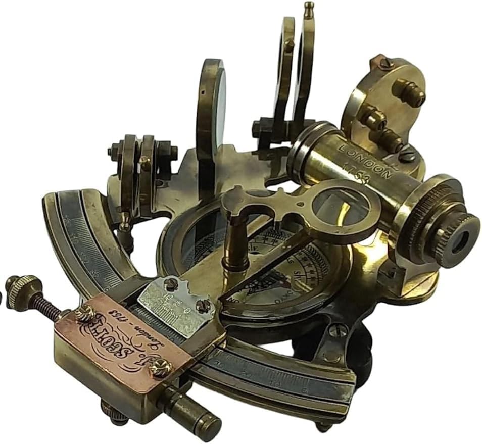 Ship Instrument Working Brass 4 Inch Sextant for Gift Item and Educational Field Supply Sextant with inbuild Compass