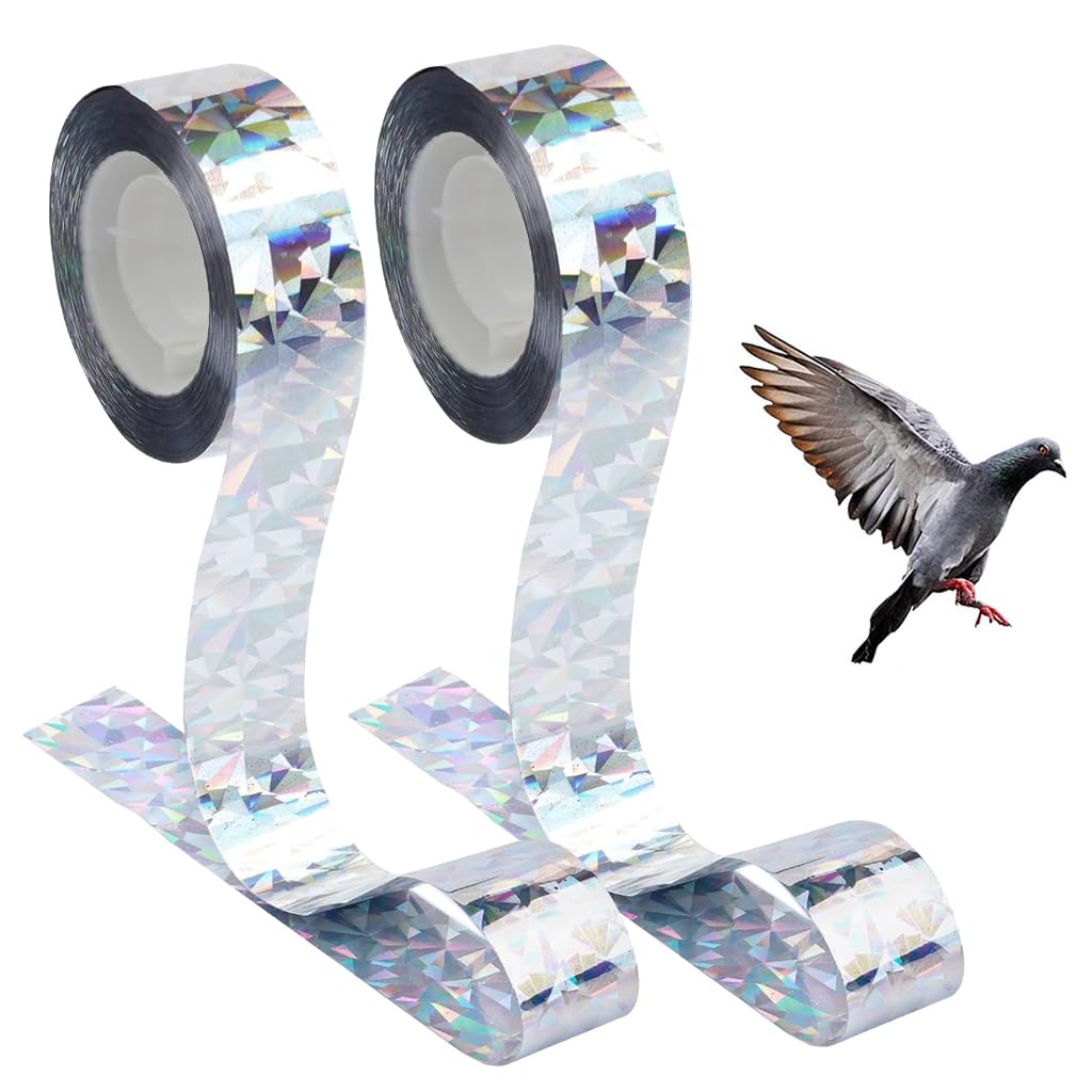 HASTHIP® 80M Bird Scare Tape Reflective - Multicolored Reflective Birds Repellent - Tapepigeon Repellent For Balcony - Outdoor Pigeon Spikes - Birds Deterrent Repellent Devices Tape(2.5cm*80m-2 Roll) (B0CW97Q2PS) Amazon Price History, Amazon Price Tracker