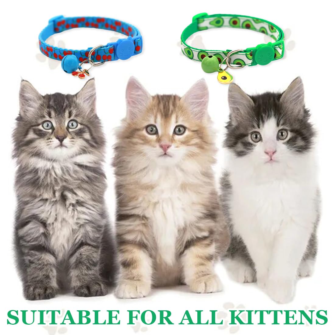 Collari Per Gatti Con Campana E Papillon - 4 Pezzi Regolabili, Design Frutta, Fibbia Sicura - Foto 8