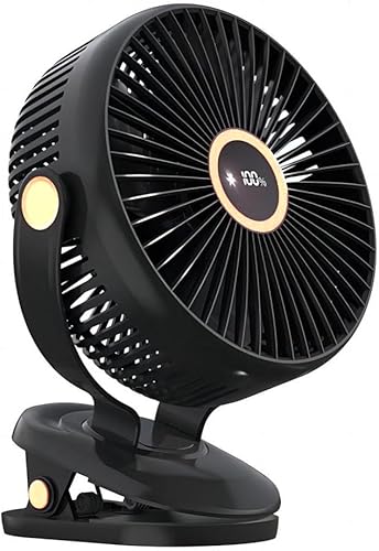 Miniatura 12 de Ventilador compacto con clip, 6 pulgadas - 5000 mAh recargable con batería para cochecito de bebé, personal al aire libre, asiento de automóvil,