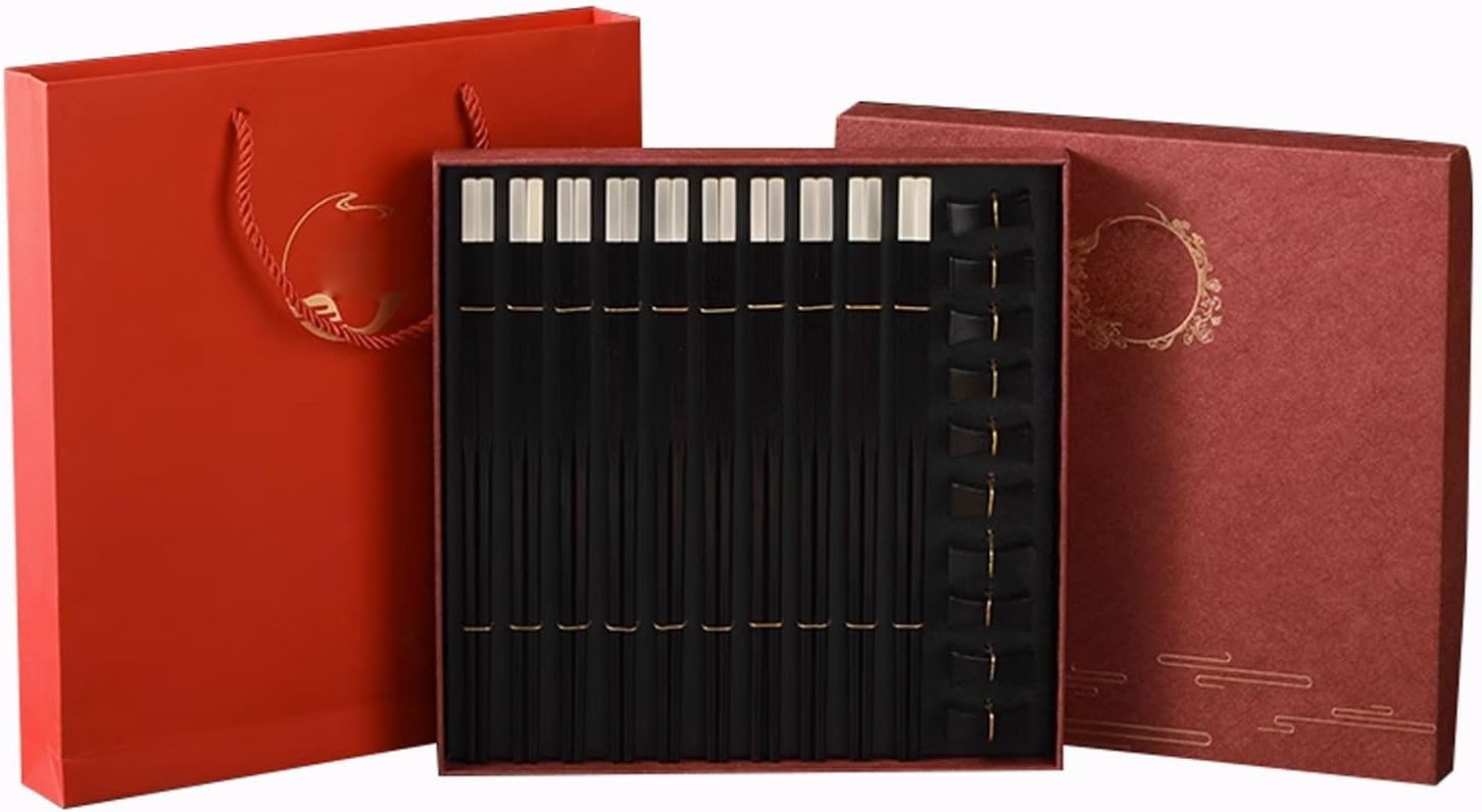 Palillos de plata mate de alta gama en caja de regalo elegante para hogar