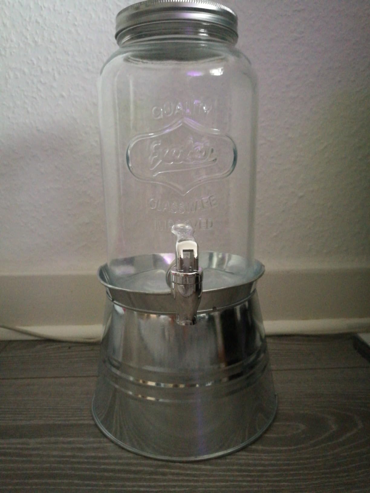 Cabilock Glas-Getränkespender – 1,5 Liter, Mit Edelstahl-Zapfhahn – Luftdichter Deckel, PP-Material – Für Saft, Wein, Eistee & Bowle – Ideal Für Partys, BBQ & Picknicks