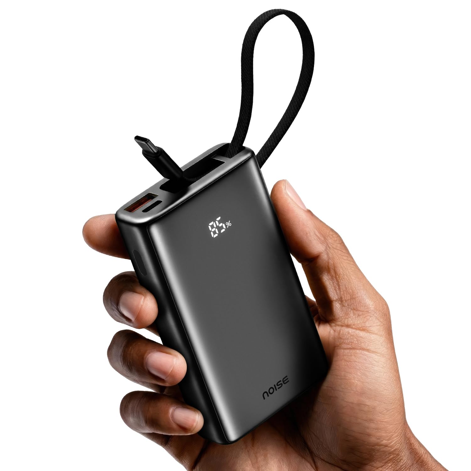 Noise Power Bank 10000mAh: Built-in Type-C Cable, 22.5W Fast Charging, LED Display for Battery%, Premium Metallic Finish, Triple Device Charging, 120g Ultra-Compact, BIS Ceritifed (Onyx)-image-45