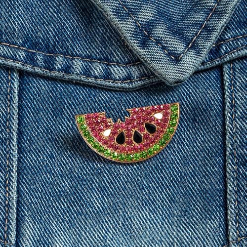 Image of BeeGift Rhinestone Fruit Brooch Pin for Women Girls,Lemon /Pomegranate /Watermelon /Banana /Strawberry /Pineapple Fruit Brooch Cute Fruit Lapel Pin Jewelry Gift for Women