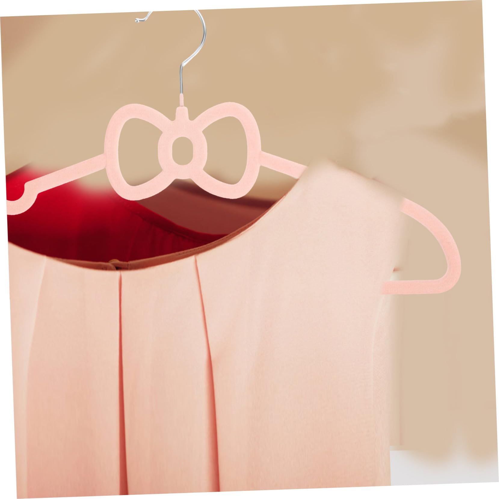 Alipis Flocked Hangers Pack of Slim Velvet Space Saving Hangers Non-Slip Bow Decor for Coat Dress Shirt Skirt