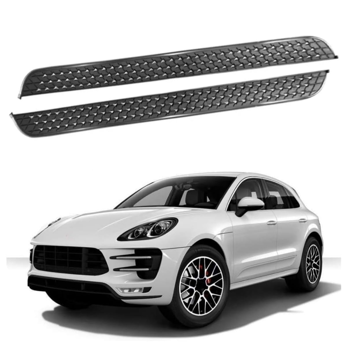 2Pcs Aluminium Running Boards Side Step Pedal Fixed Foot Step Pedal Rail Board Stair Fits for Porsche Macan 2014-2023 2024 2025