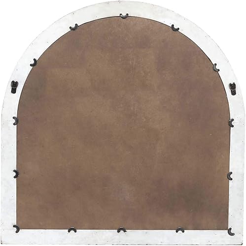 Miniatura 9 de Espejo de pared de madera con arco de catedral rústico, espejo de pared con marco de madera rústica para ventana, color blanco envejecido, 31-78
