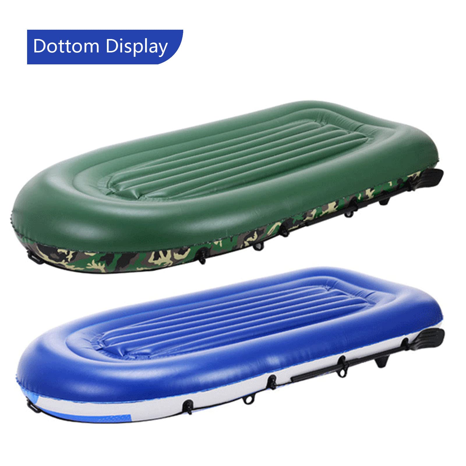 Grande Barca Gonfiabile, Gommone Portatile in PVC Addensato con Pagaia per Pompa d'Aria, Kayak Gonfiabile - Kayak da Pesca Gonfiabile Tandem per 2 Persone,Blu,272x152cm