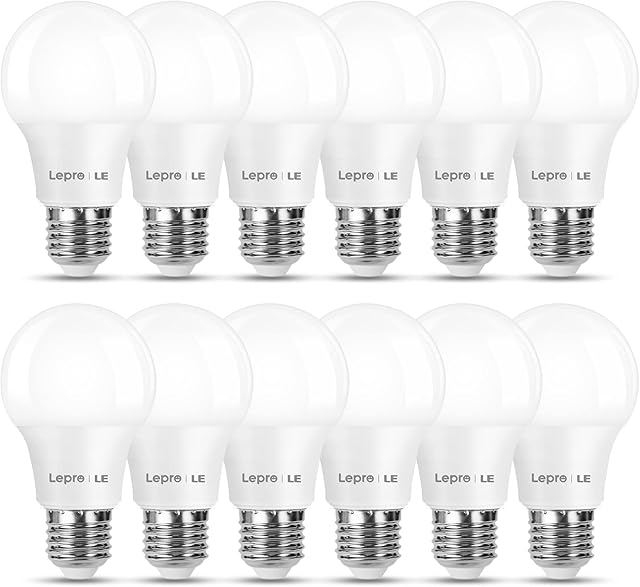 Lepro E27 Screw Bulbs 60W Equivalent, Warm White 2700K E27 LED Bulbs, 8W 806lm Edison Screw ES LED Light Bulb, Energy Saving E27 Bulbs for Lamp, Non-dimmable, Pack of 12