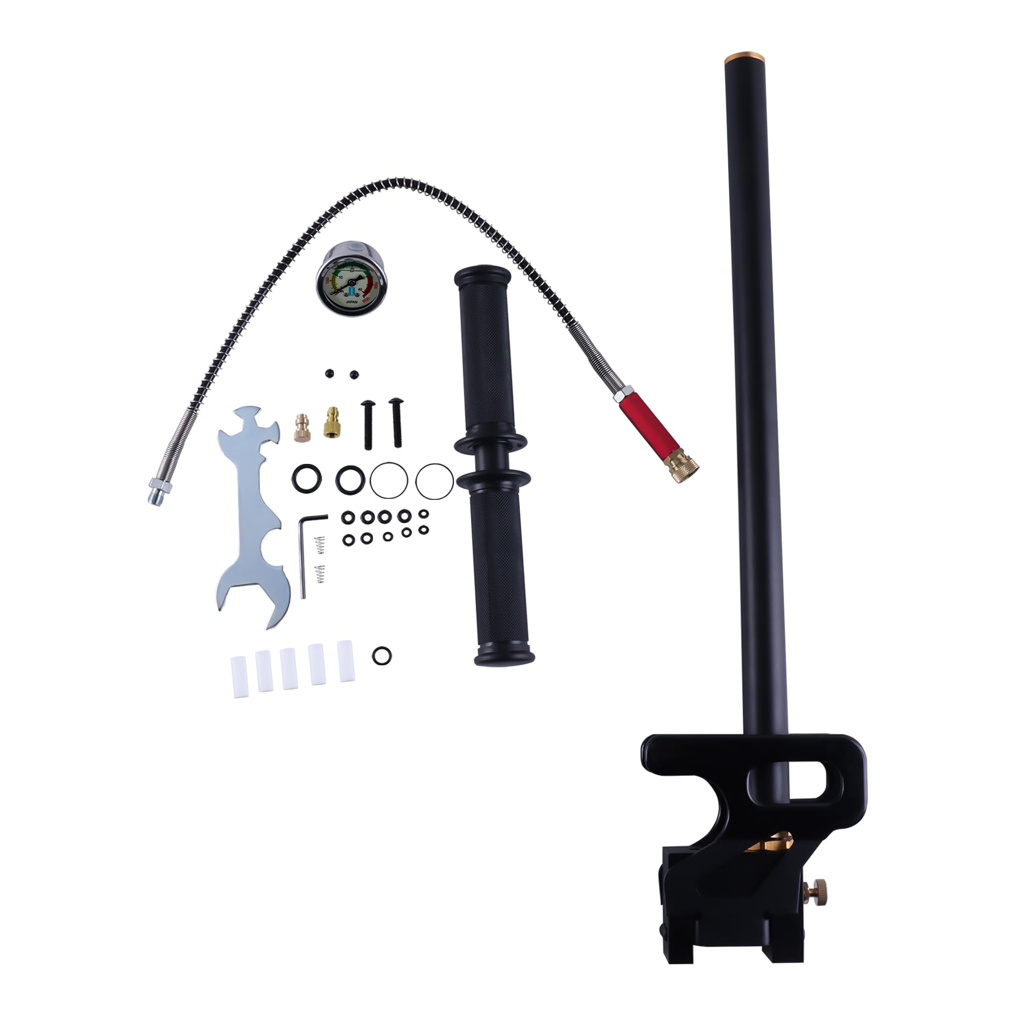 Pompe à air comprimé - Pompe à main - Pompe haute pression à trois niveaux - 4500 psi/30 MPa - Pompe à pied pour fusils à air comprimé, bouteilles de plongée, paintball, boule de pneu avec pédale