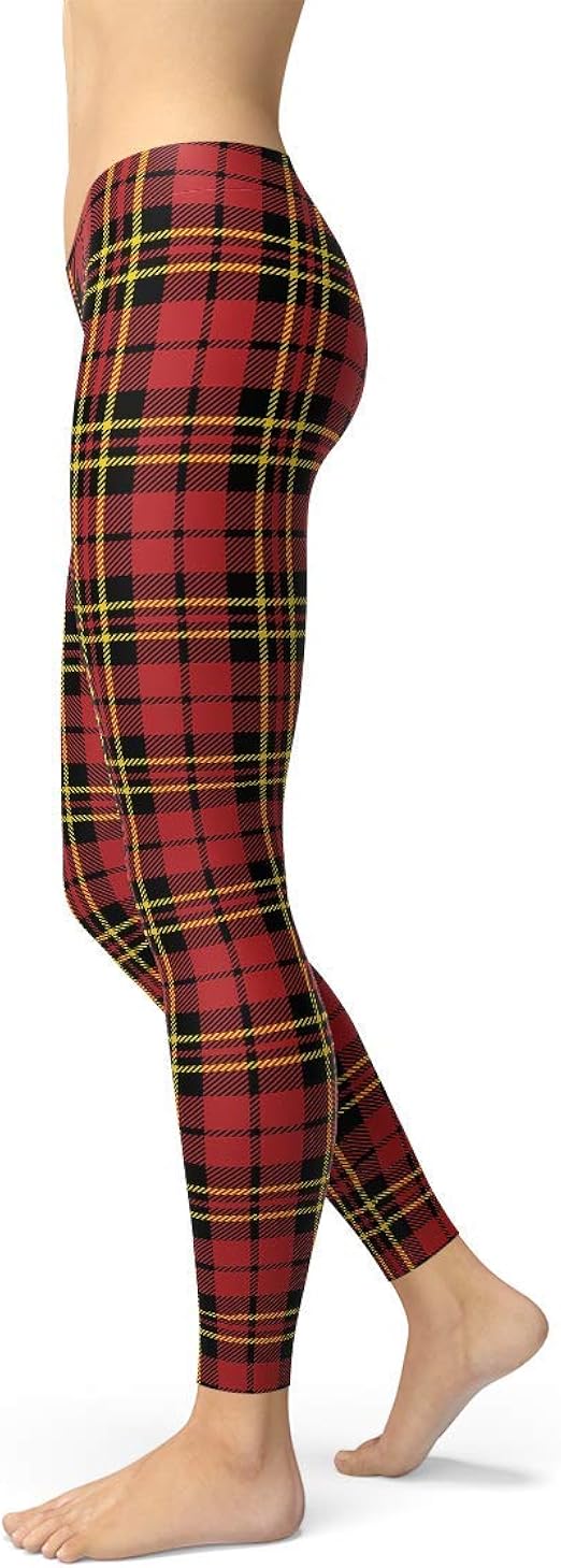 red plaid leggins