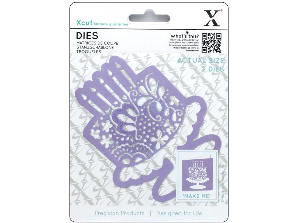 Xcut Docrafts Set Fustelle Floral Cake 2 Pezzi – Motivi Floreali Per Biglietti E Scrapbooking – Acciaio Inox Con Supporto Magnetico – Taglio Preciso - 2