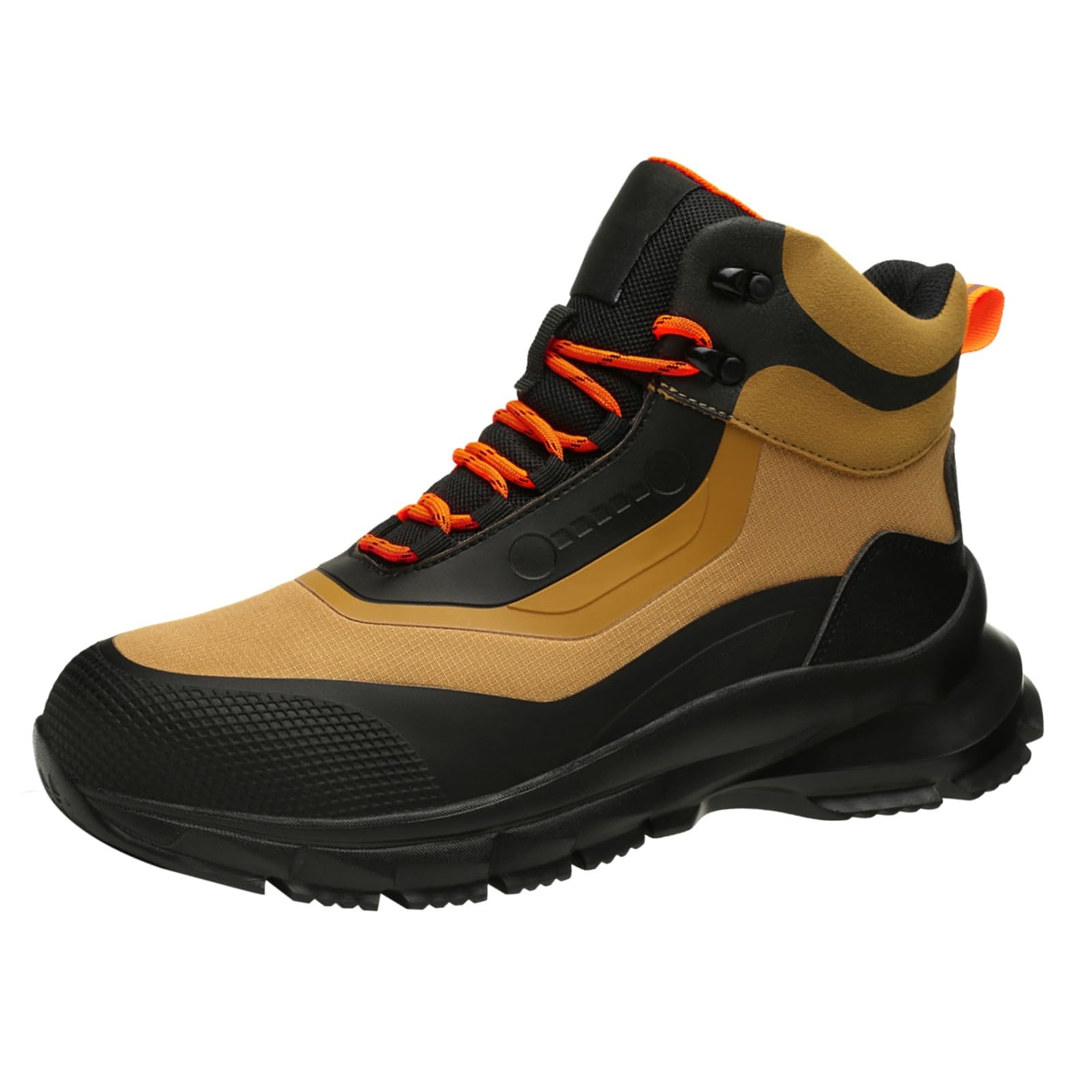 Zapatos de trabajo acolchados con parte inferior gruesa para hombre, zapatos transpirables con cordones | Calzado clásico anticolisión, ajuste ancho, antideslizante, forro de malla, calzado para senderismo, camping, montaña