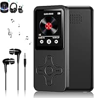 MP3 MP4 Player Slim MP3 Music Player Gravador de Rádio FM MP3 Player Bluetooth Reprodução de Música e Vídeo Suporte Cartao de Memoria de Até 128 GB(Preto) GN438