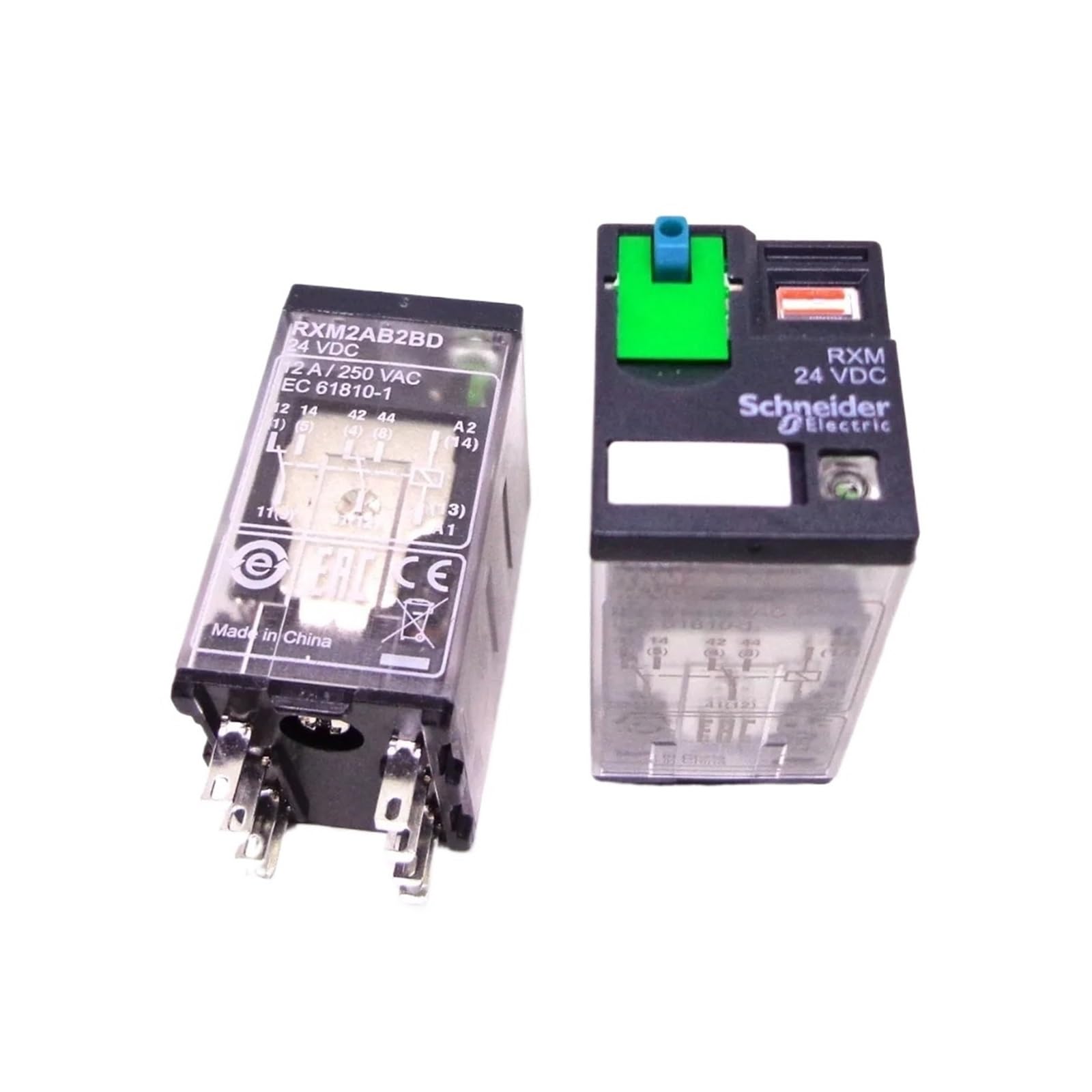 OSHZIKJII 1PCS RXM2AB2BD RXM2AB2P7 RXM2AB2B7 RXM2AB2F7 RXM2AB2FD RXZE1M2C 2CO 12A RELAY+LTB+LED 24V 230V 110V relay(RXM2AB2FD 2CO 110VDC)
