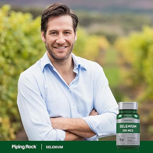 Miniatura 6 de Piping Rock Suplemento de selenio de 200 mcg | 250 tabletas | Vegetariano, sin OMG, sin gluten