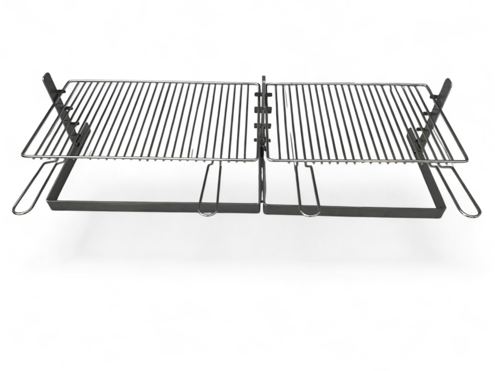 Griglia per Barbecue e Camino in Acciaio Cromato, Regolabile in Altezza, Struttura in Ferro, per Carne Pesce e Verdure (80x35 cm)