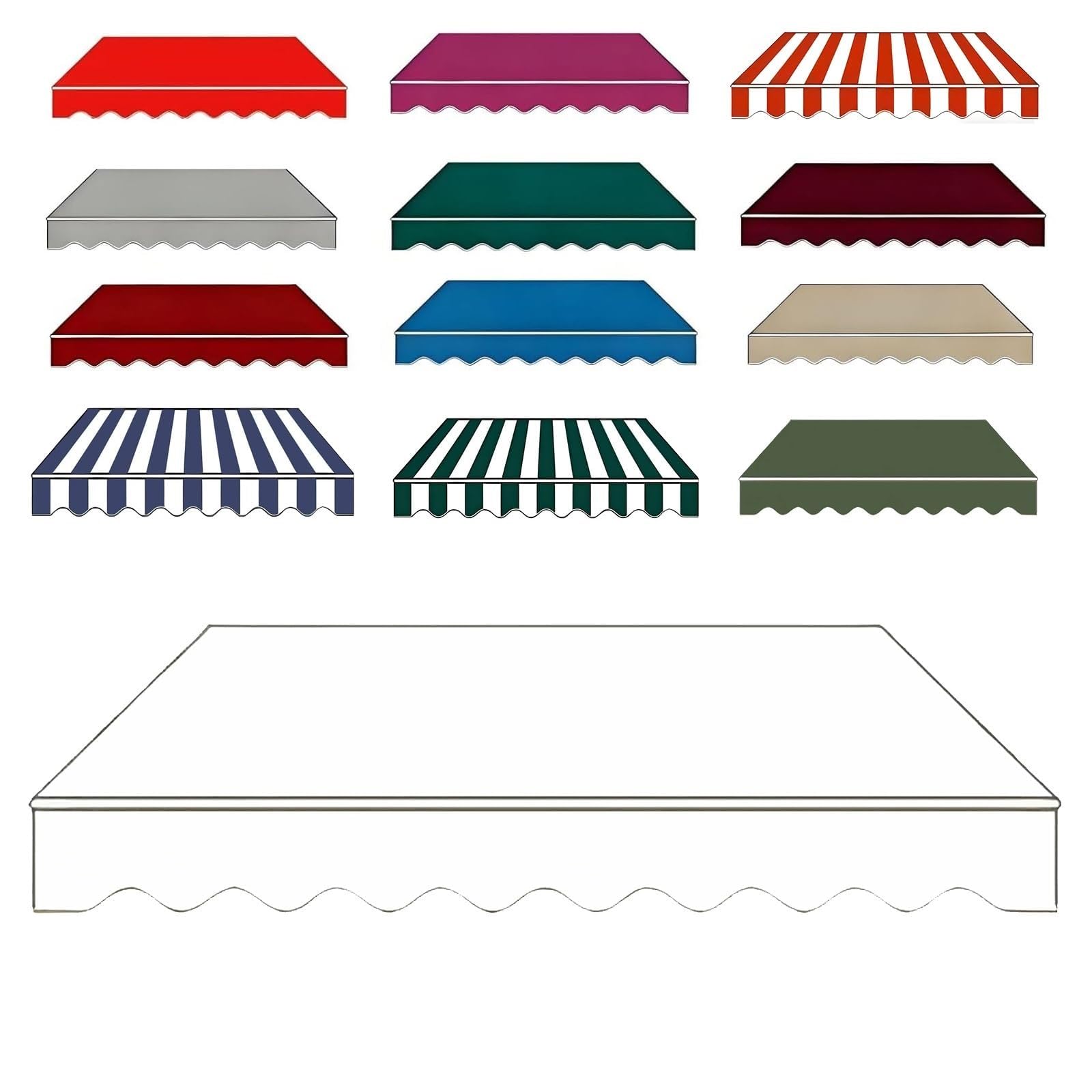 Tessuto di Ricambio per Tenda da Sole 200cm 400cm 500cm 600cm Telo Tenda da Sole, Poliestere Resistente Ai UV, Tela di Ricambio per Patio, Terrazzo, Esterno(Rosso,300x200cm)