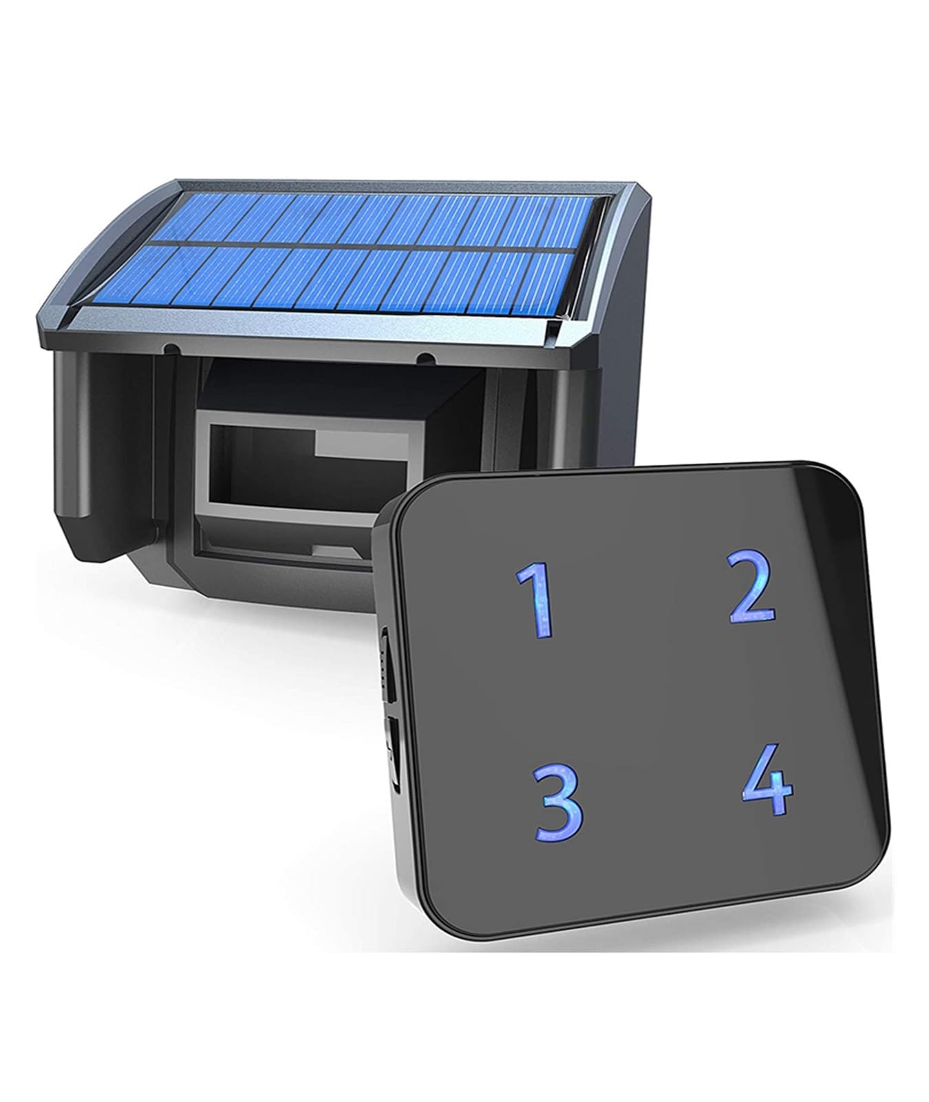 Alarma de entrada inalámbrica Solar de 400 metros, Sensor y Detector de movimiento resistente a la intemperie for exteriores, de alerta de seguridad DIY con alta eficiencia(KIT1)
