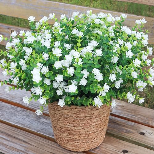Artificial Flowers for Outdoors, Outdoor Faux Plants, 12 Bundles ...