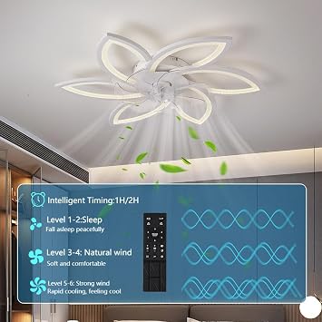 HoldOneLight Ceiling Fan with Light & Remote Control – LED Dimmable, 6-Speed DC Motor, Reversible & Memory Timer Functions, Ideal for Bedroom & Living Room (Black) [Energy Class D]