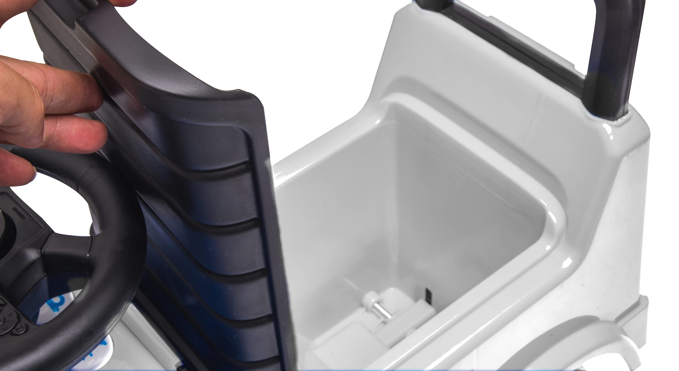Jamara 460657 - Push-Car Mercedes-Benz Antos Bianco – Protezione Antiribaltamento, Luci LED, Spazio sotto il Sedile, Sirena, Clacson