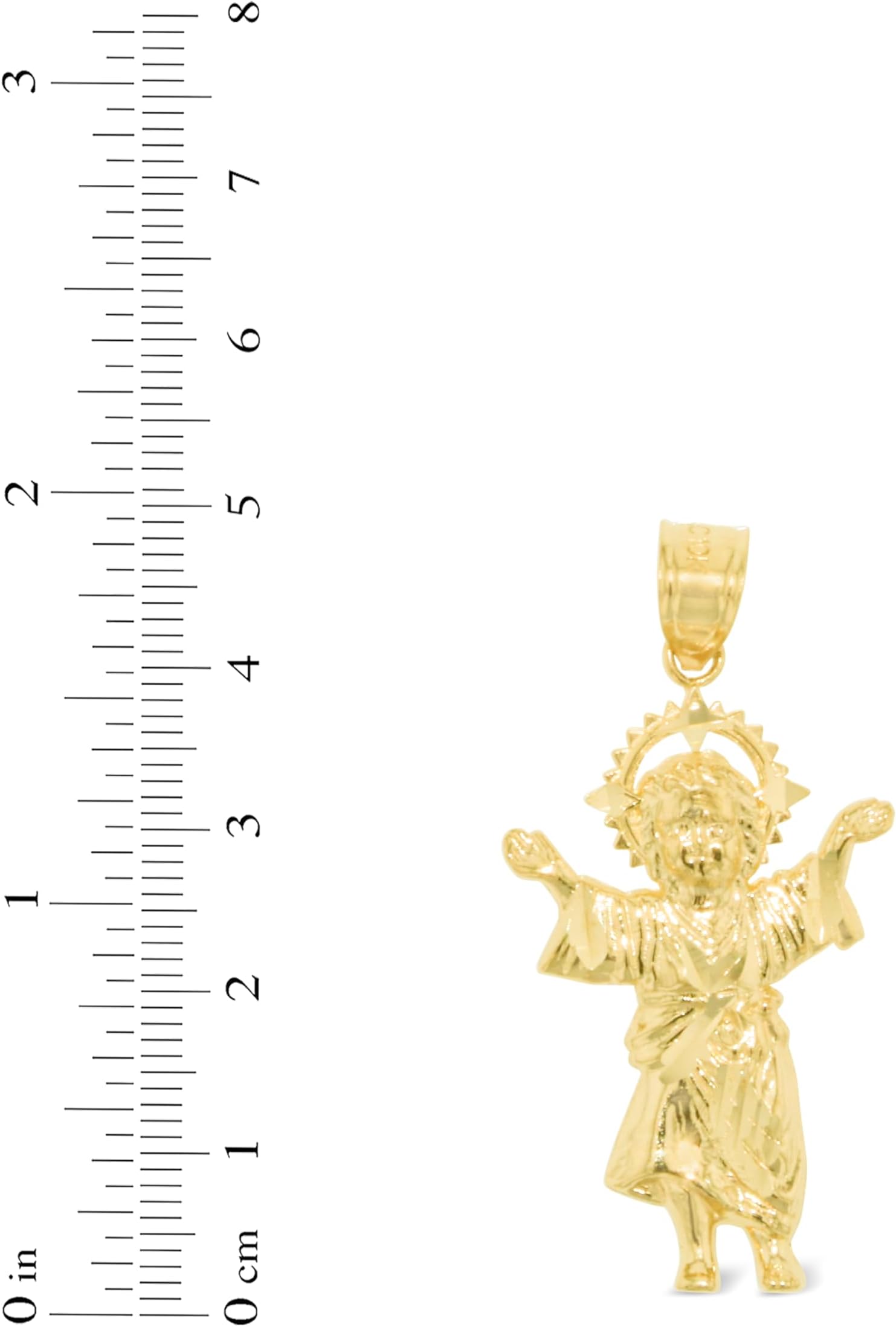 Ciondolo Charm Floreo Oro Giallo 10k Bambino Gesù Divino Ni�o - Foto 12 di 12