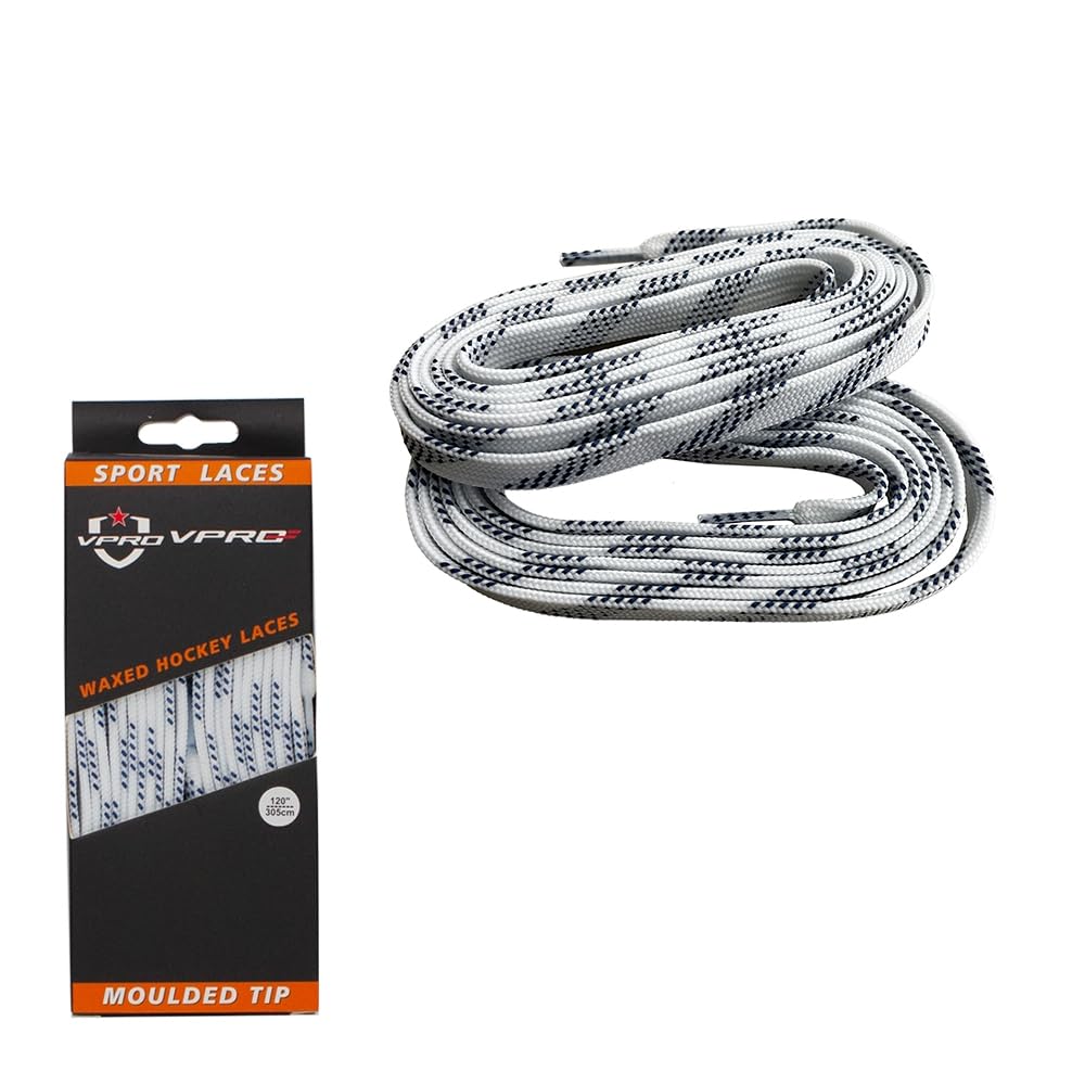 Ice hockey shoes with waxed anti-slip laces, black-white, 72“