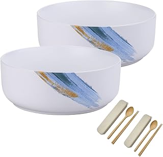 Ramen Cuenco De Curry,Cuencos De Sopa,/2 Cuencos De Ramen con Palillos, Cuenco De Fideos Ramen con Palillos, Juego De Cuencos De Ramen, for Microondas Y Lavavajillas for Dormitorio-Negro 2 (Color : W