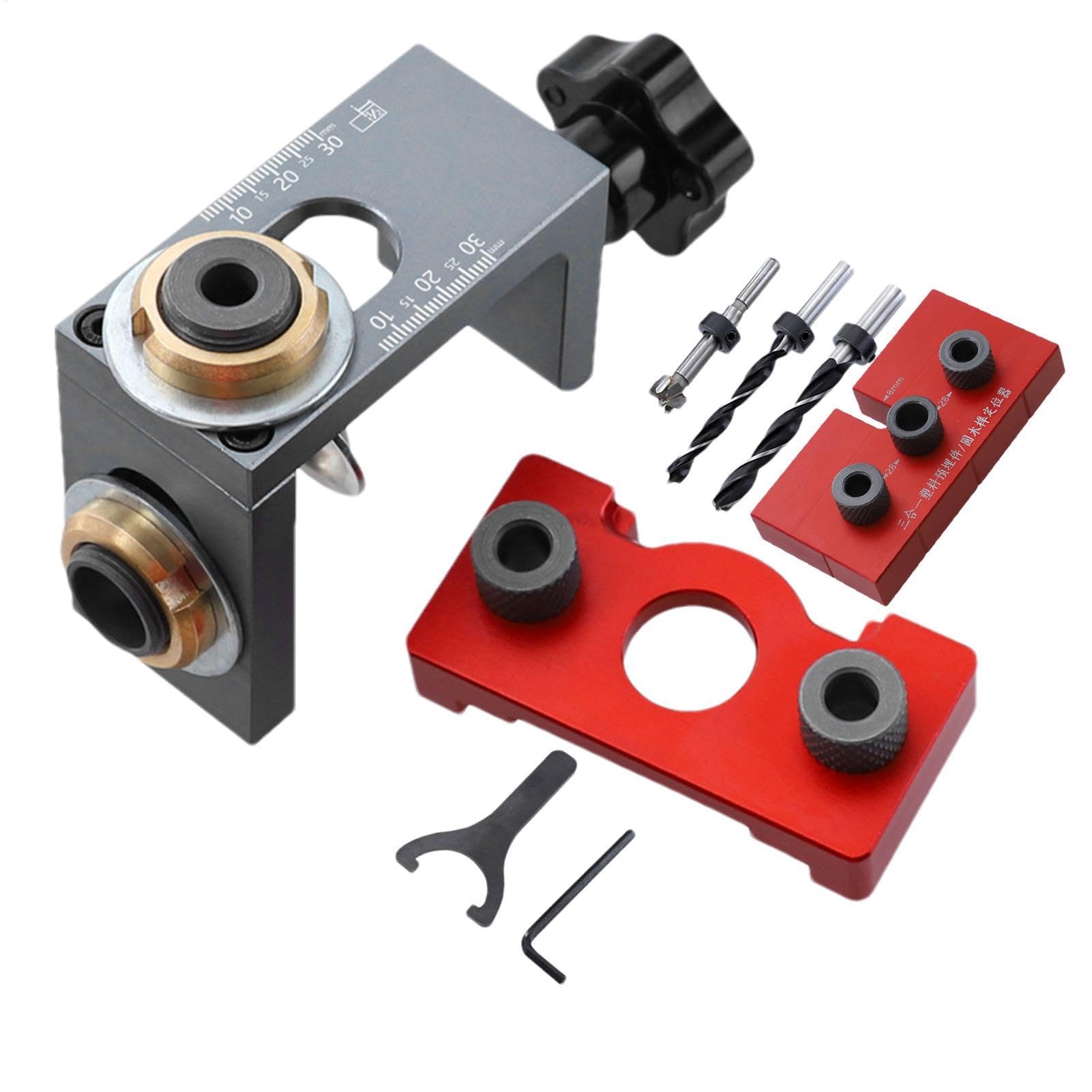 Kit de perforación de plantillas de dowel, Localizador de ejercicios de | Plantilla profesional de centrado para muebles de carpintería