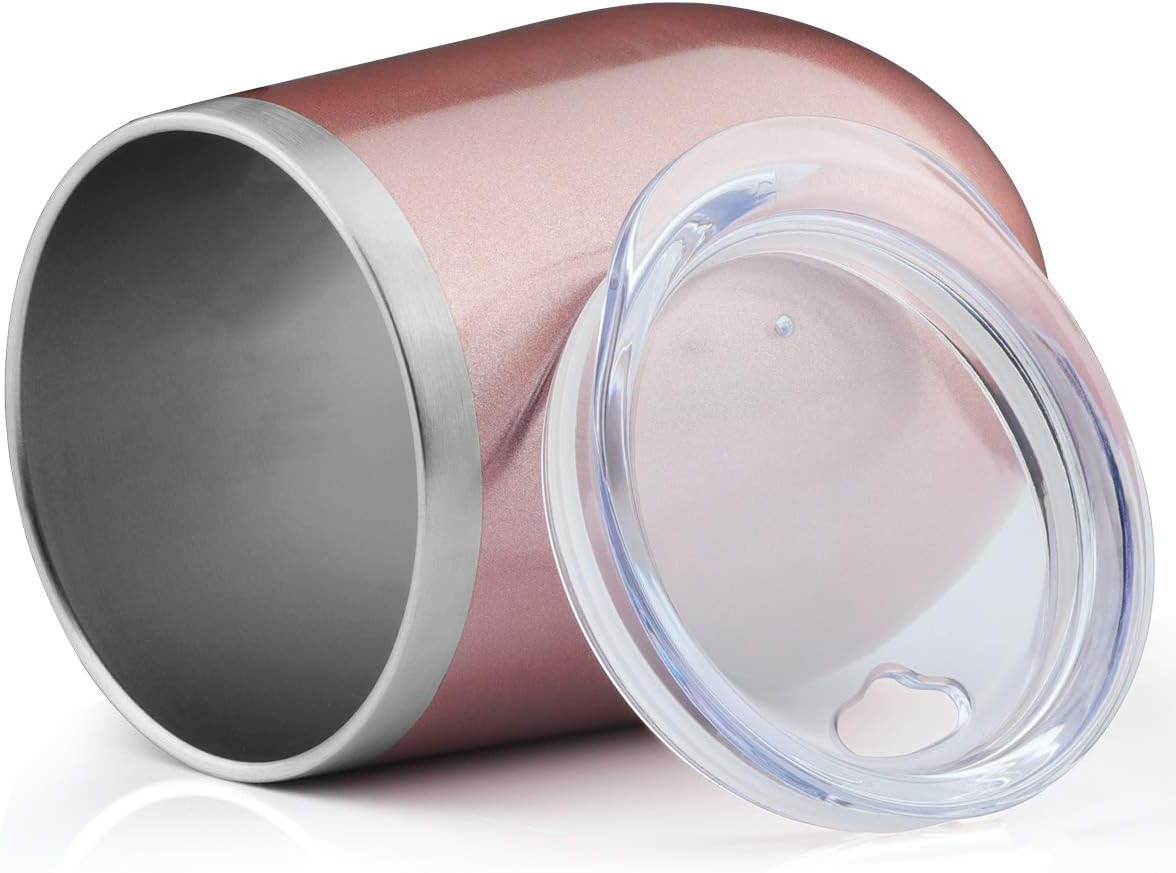 8-Pack 12 OZ Stainless Steel Wine Tumbler With Lid - Double Wall Vacuum Insulated Travel Cup for Coffee, Cocktails, Ice Cream (Combination Color) - Image 7
