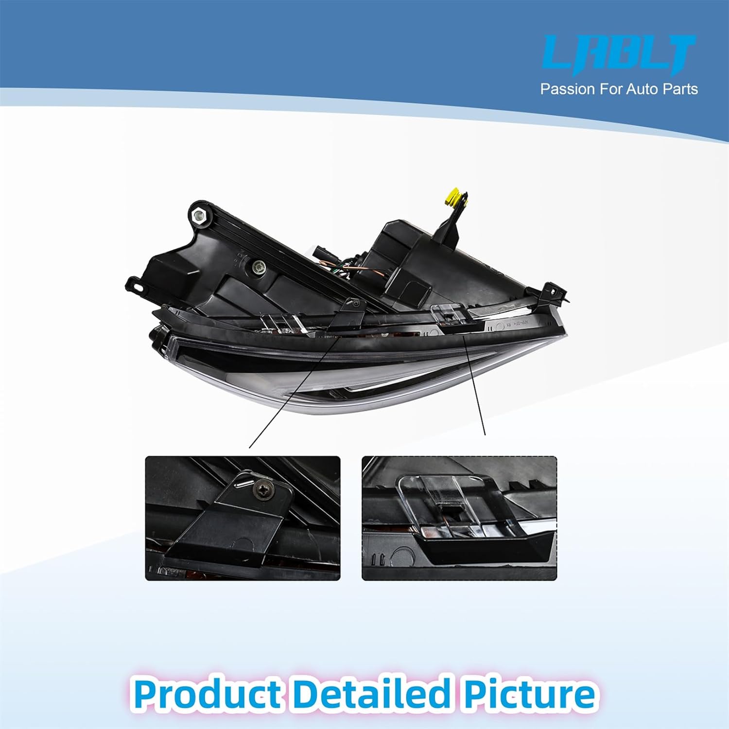 LABLT Headlight Assembly Replacement for 2013 2014 2015 2016 Acadia Halogen Projector Headlights Right Passenger Side Replacement for GM2503376