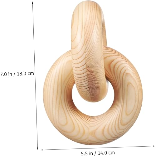 Miniatura 8 de IMIKEYA Decoración de nudo de madera, decoración de eslabones de cadena de madera natural, decoración de mesa auxiliar, decoración de estante de
