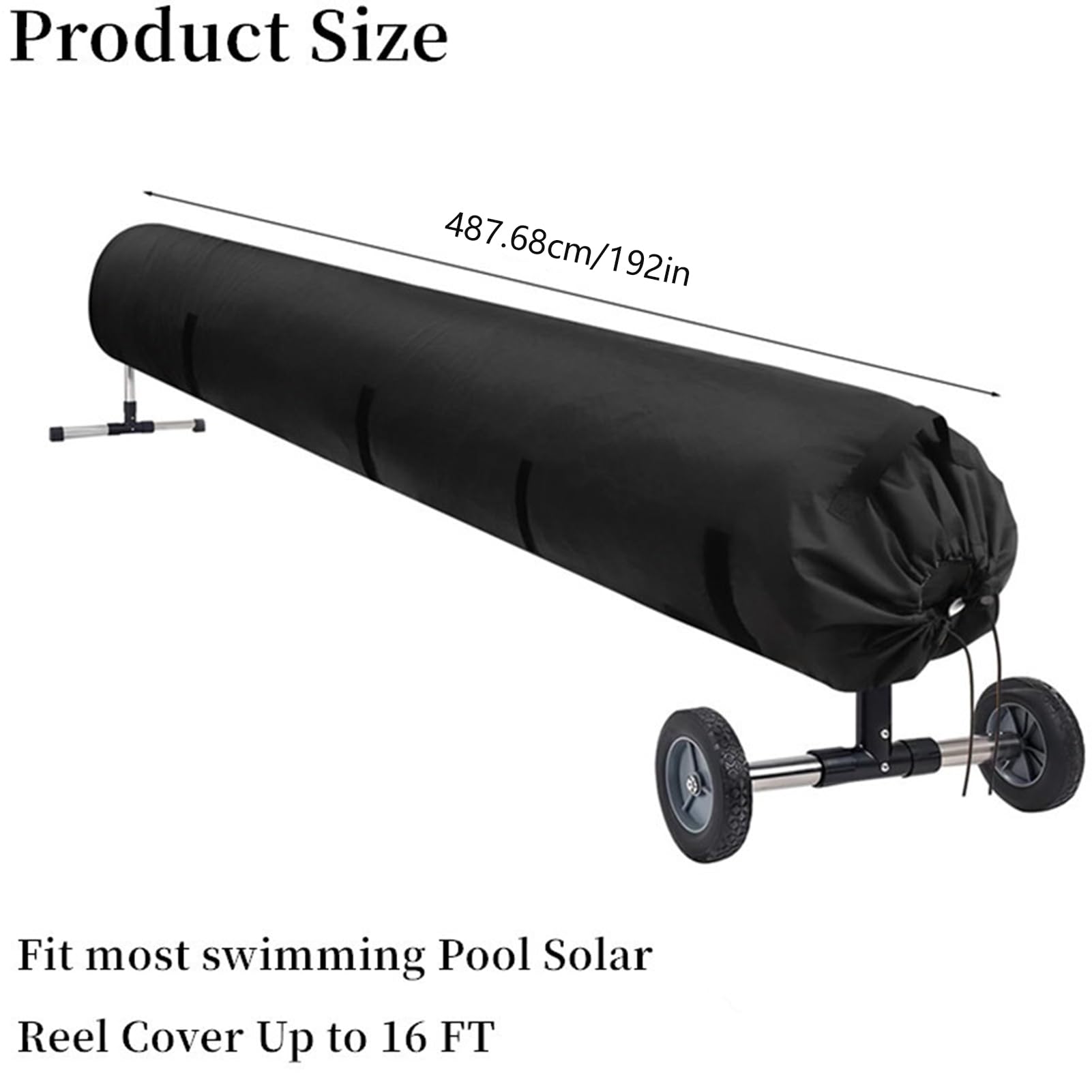 Housse De Protection pour Enrouleur Solaire De Piscine, 16FT/18FT Bâche De Protection en Tissu Oxford pour Enrouleur, Couvertures Étanche, Anti-Vent/Pluie/Poussière/UV pour Jardin, Piscine