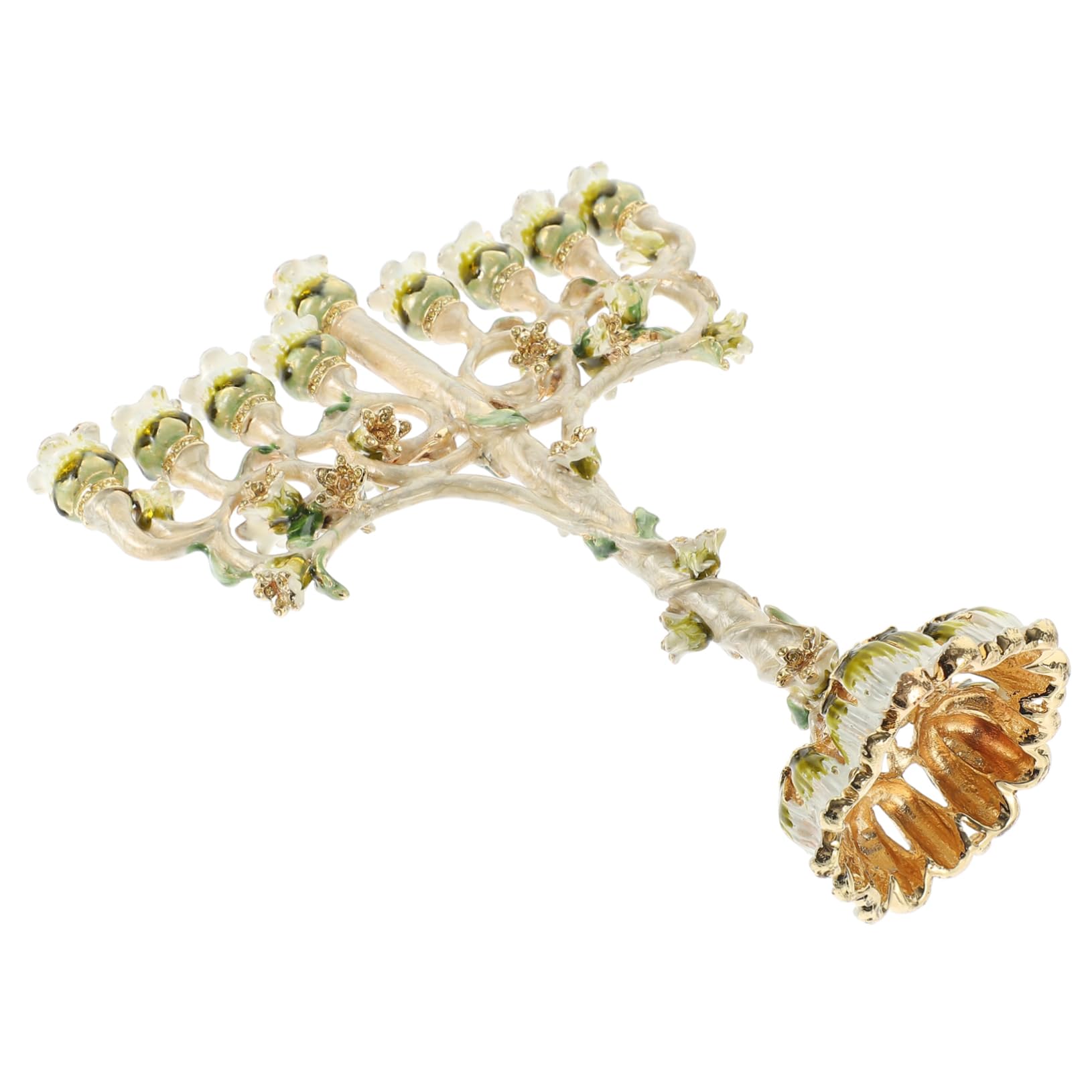Bougeoir Décoratif à 9 Branches Métal Chandelier Conique Vintage Support Religieux Table Fêtes