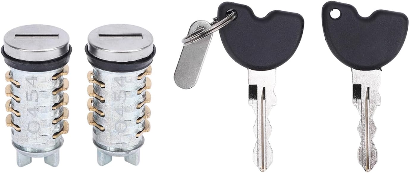Pair of Ignition Lock Cylinder with Key Stable Performance Replacement for Piaggio Fly 125 150 4T 2006 Onwards