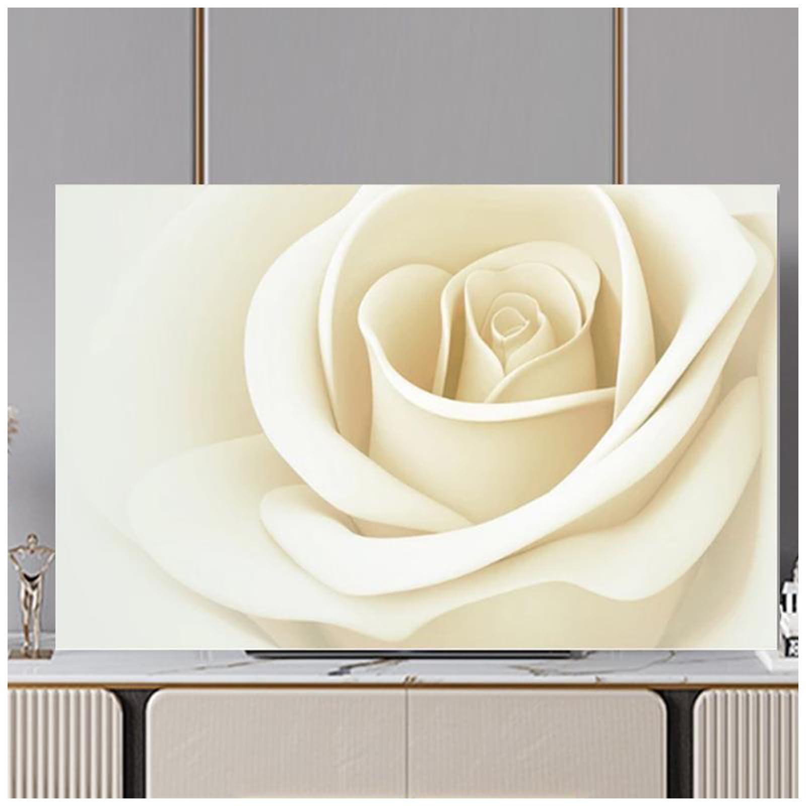Housse protection respirante écran TV élastique et tissu doux 188x110 cm