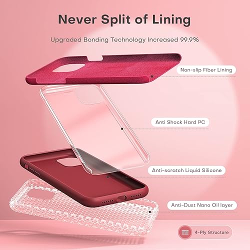 Miniatura 2 de TOCOL Funda delgada de silicona para iPhone 11 de 6.1 pulgadas, ajuste preciso, antideslizante, protección contra caídas, color ciruela