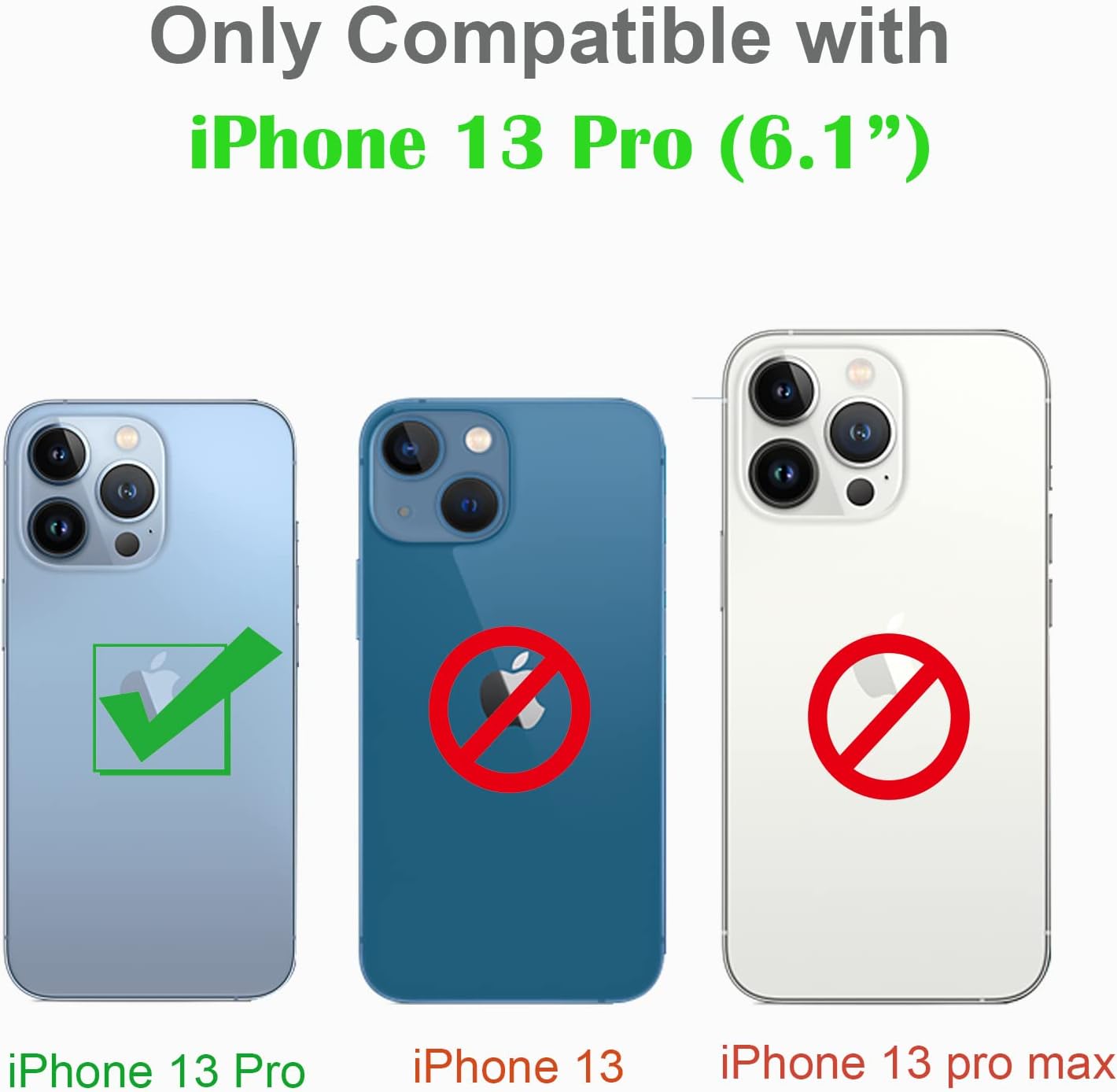 Wallet Case Compatible with iPhone 13 pro 6.1",Slim Protective case with Card Holder, PU Leather Kickstand Card Slots Case with a Free Screen Protector for iPhone13pro(6.1")-Grass Green - Image 2