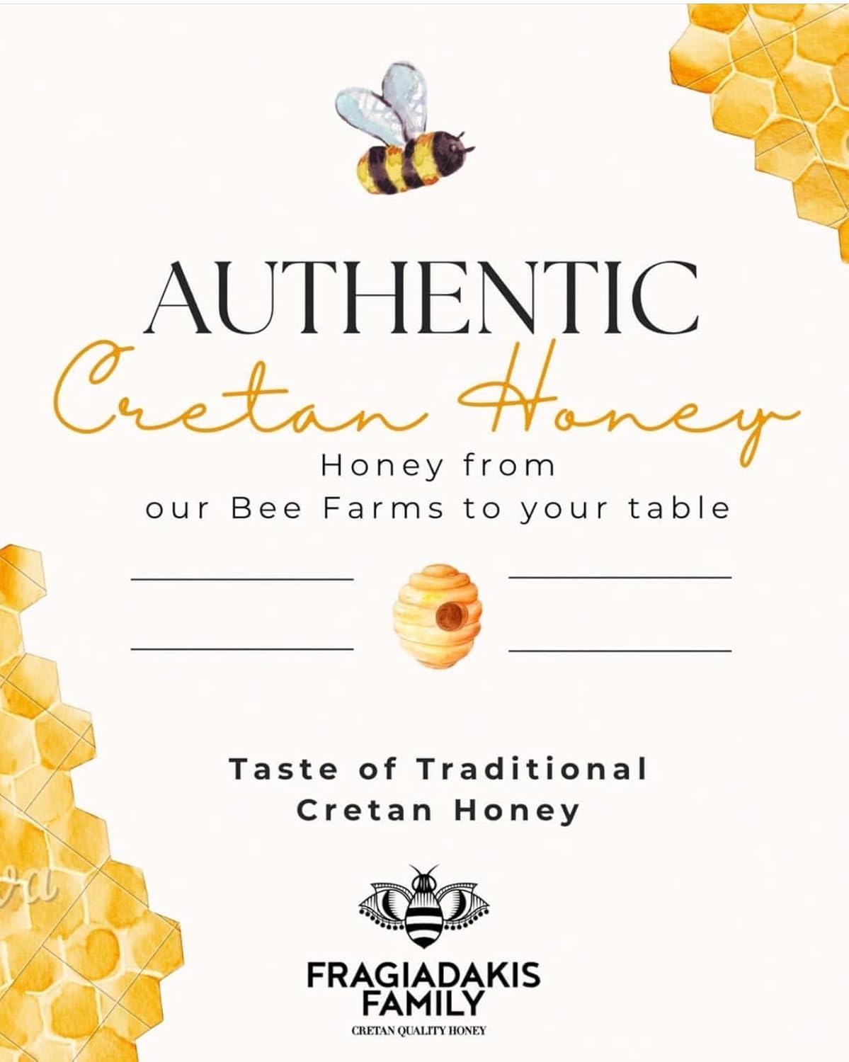 Aoritiko Pure Cretan Mountain Honey | Greek Honey | 100% Natural, Wildflower & Herb-Infused, Rich Aromatic Flavor, Harvested from Pristine Greek Flora | 900 gram can