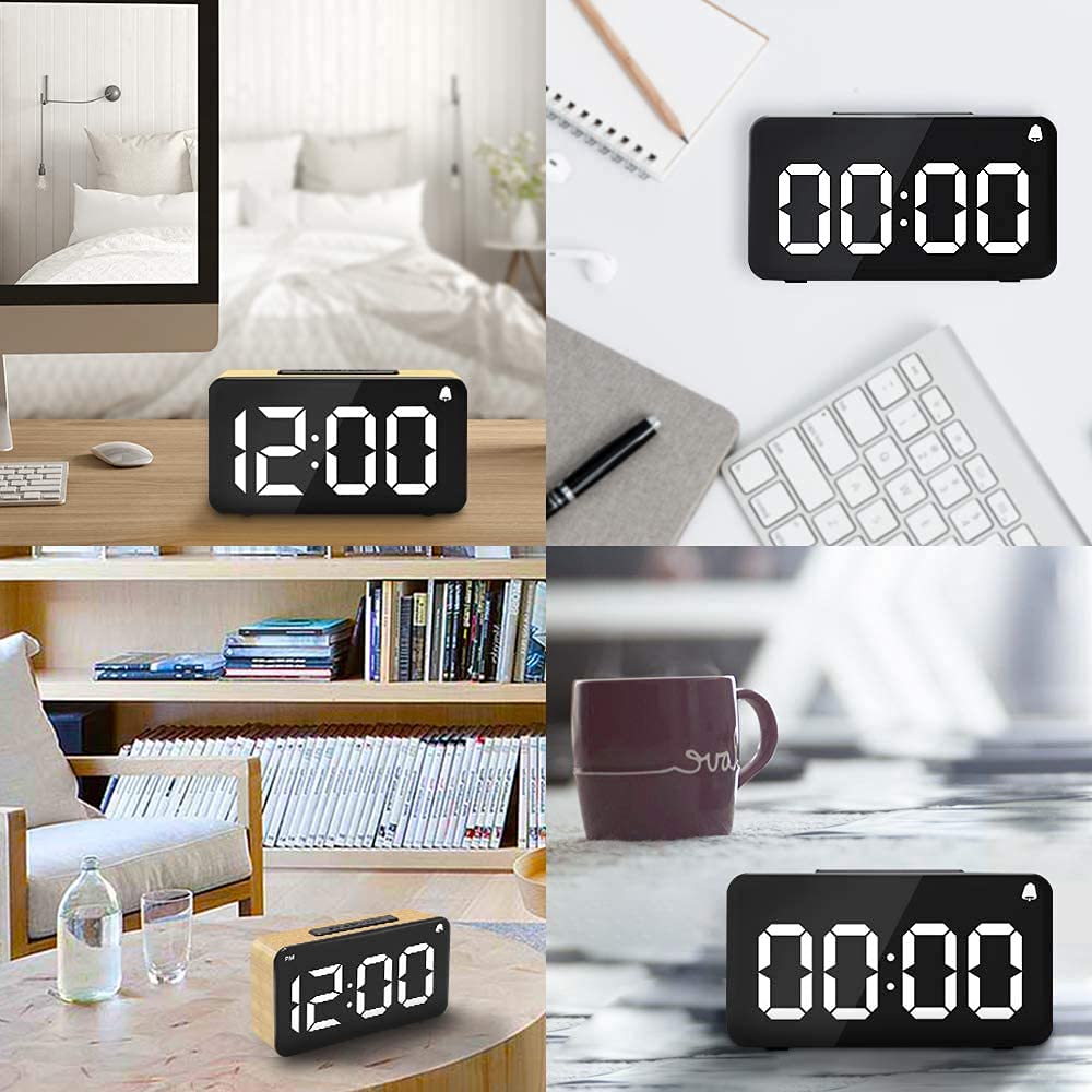LEERON Alarm Clock, Digital Alarm Clocks for Bedrooms with Big LED