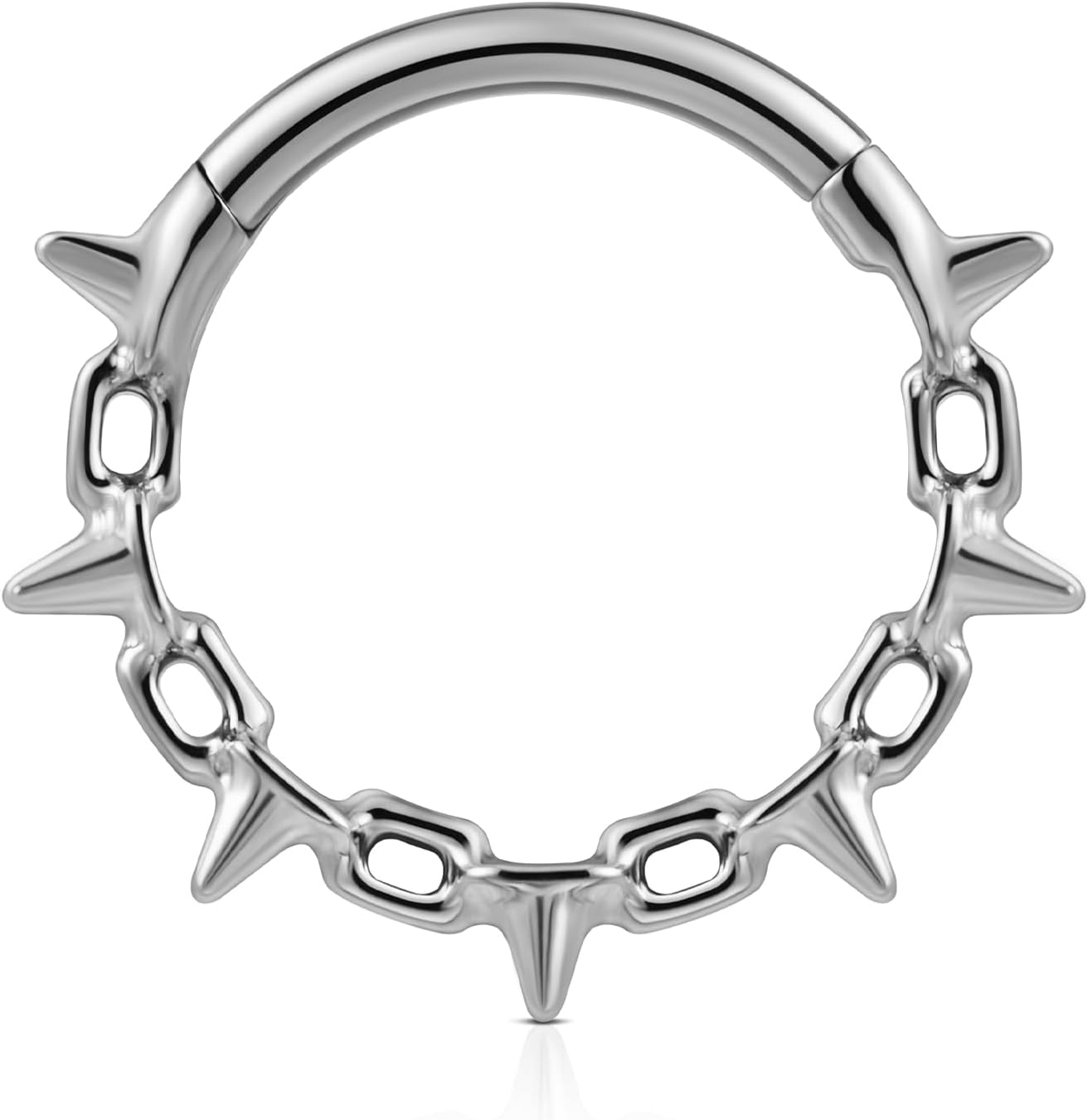 FINE4U ASTM F136 Titanium Nose Ring Hoop 16G 8mm 10mm for Daith, Septum, Cartilage Earring