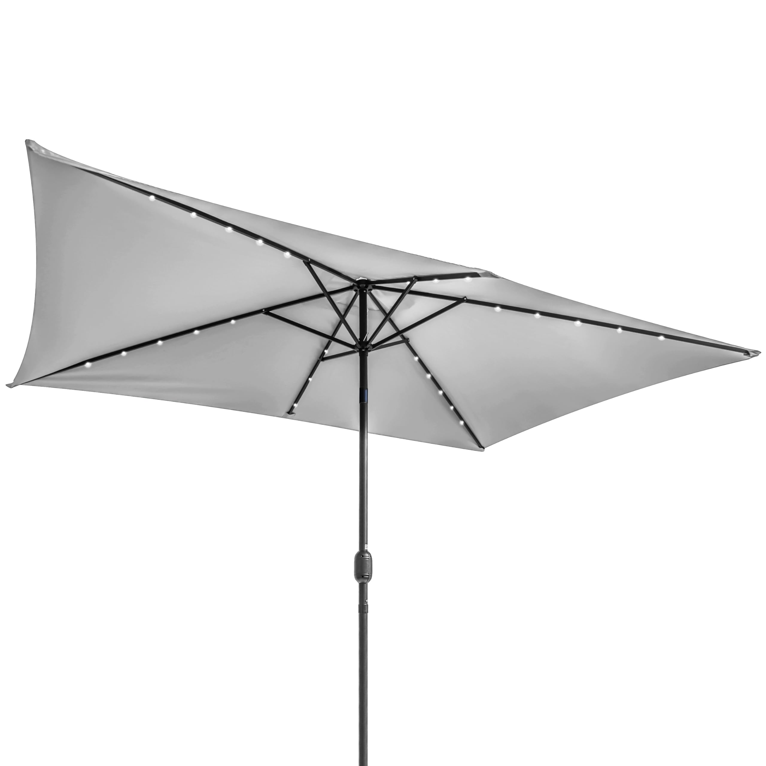 Trademark Innovations Rectangular Solar Powered LED Lighted Patio Umbrella - 10' x 6.5'