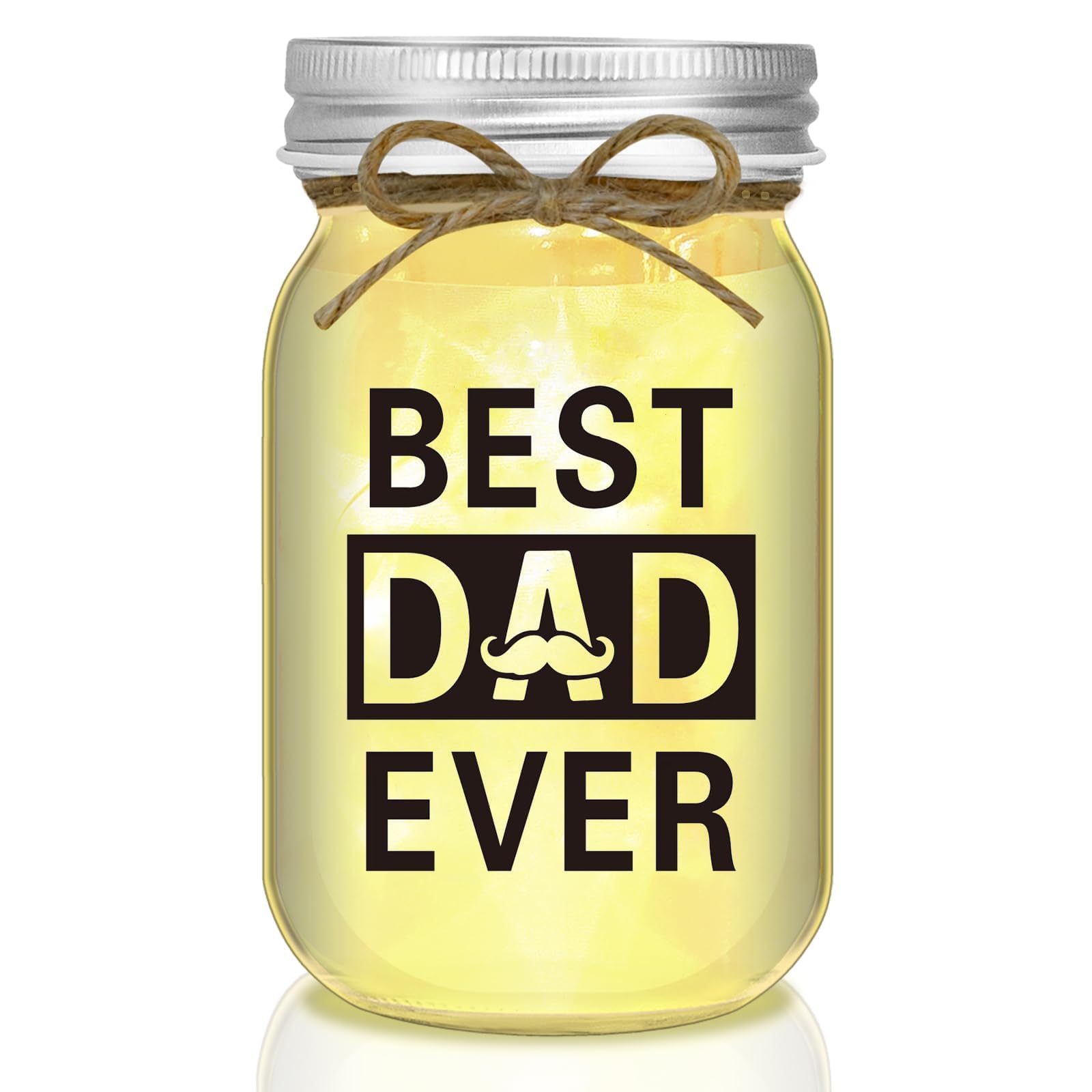 Fathers Day Gifts for Dad Gifts from Daughter/Son Mason Jar Night Light Home Decor Birthday Present Idea Birthday Daddy Gift
