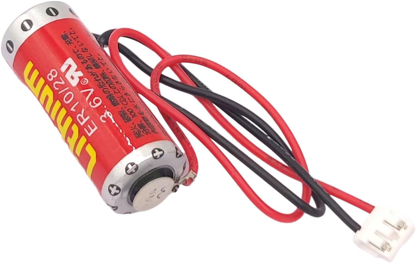 (50-Pack) ER10/28 ER10280 3.6V 800mAh Lithium PLC Battery with White Plug for FX2NC-32BL 3.6V Battery Non-Rechargeable