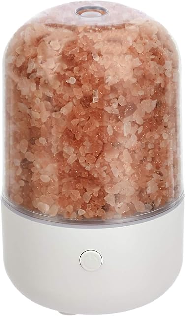 Amazon Basics Ultrasonic Aromatherapy Essential Oil Diffuser 70ml with Salt Lamp