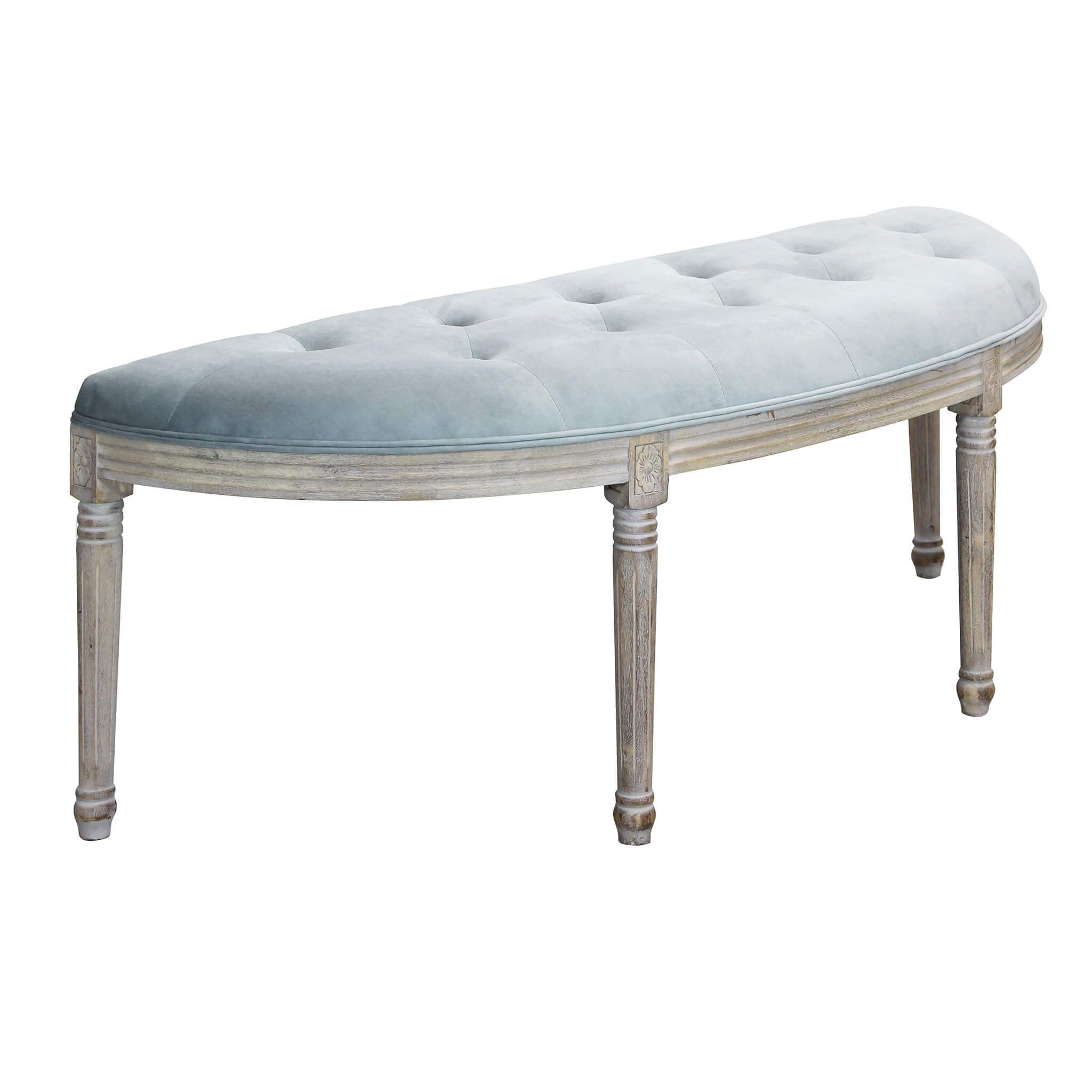 milani home Panca Vintage in Velluto di Design Moderno Vintage cm 125x45x48 h