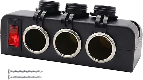 Miniatura 8 de Cllena Cargador de enchufe USB dual y doble toma de corriente de 12 V, adaptador divisor de encendedor de cigarrillos con voltímetro LED