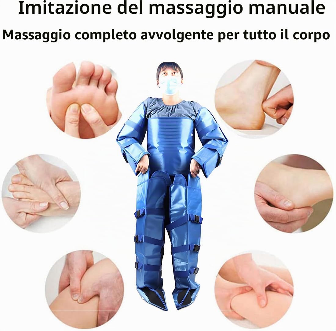 Pressoterapia Linfodrenaggio per Casa Massaggiatore Elettrico Compressione Massaggiatore Anticellulite Macchinario Macchina Linfodrenaggio Tuta Drenaggio Linfatico,Linfodrenaggio